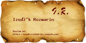 Izsák Rozmarin névjegykártya